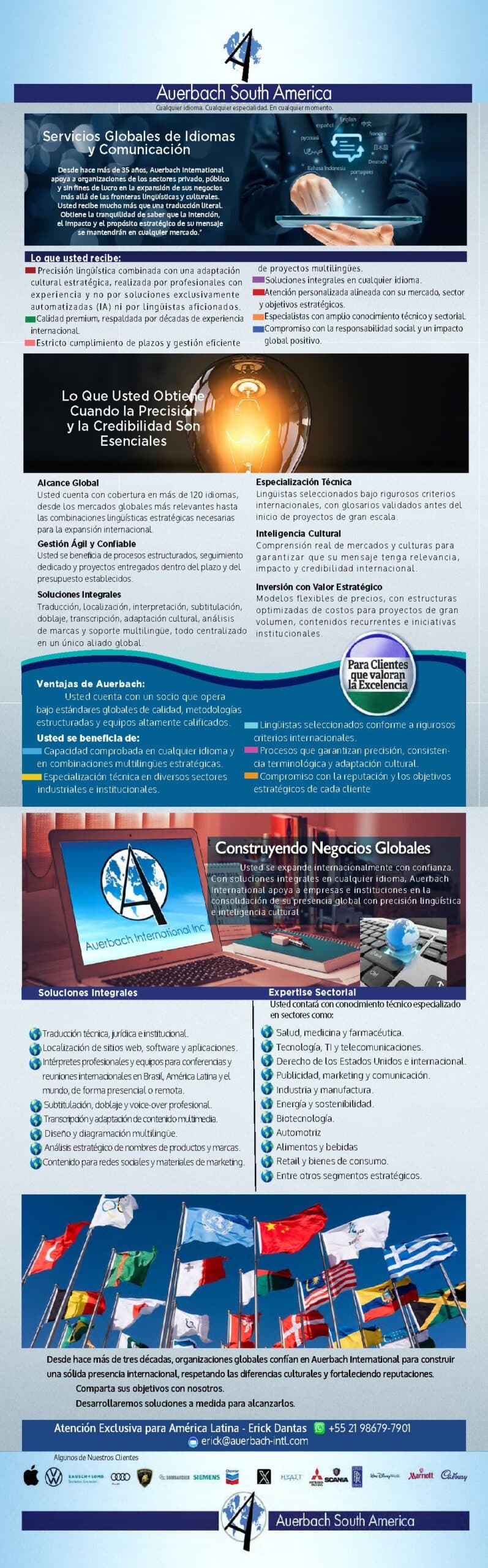 Folleto de Auerbach South America en español
