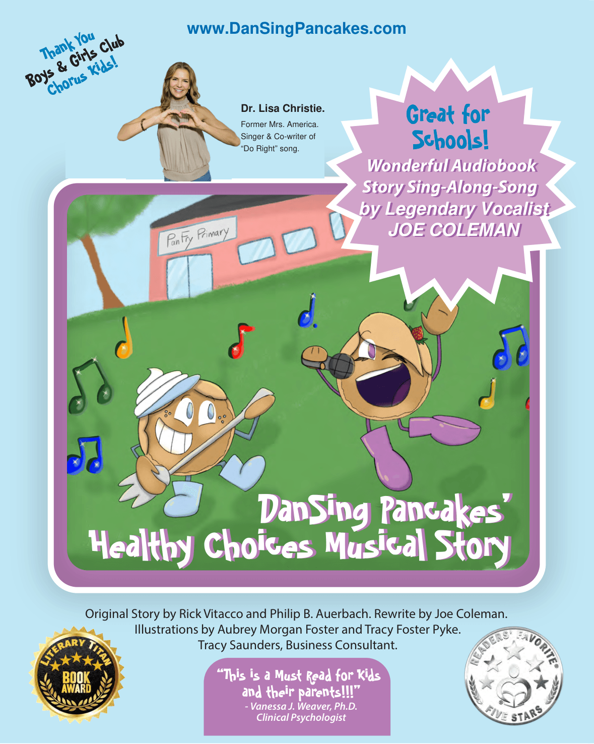 Current front cover of DanSing Pancakes’ Healthy Choices Musical Story