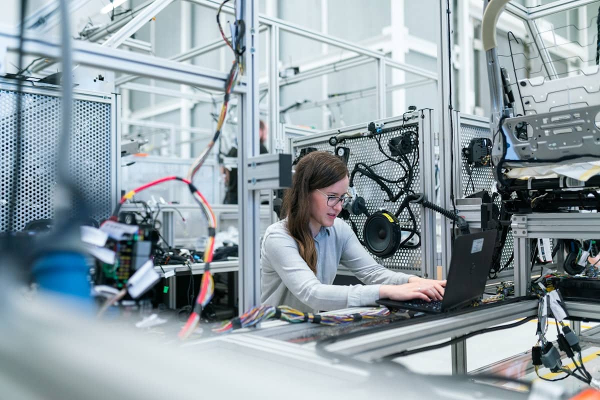 Engineer working on technical documentation