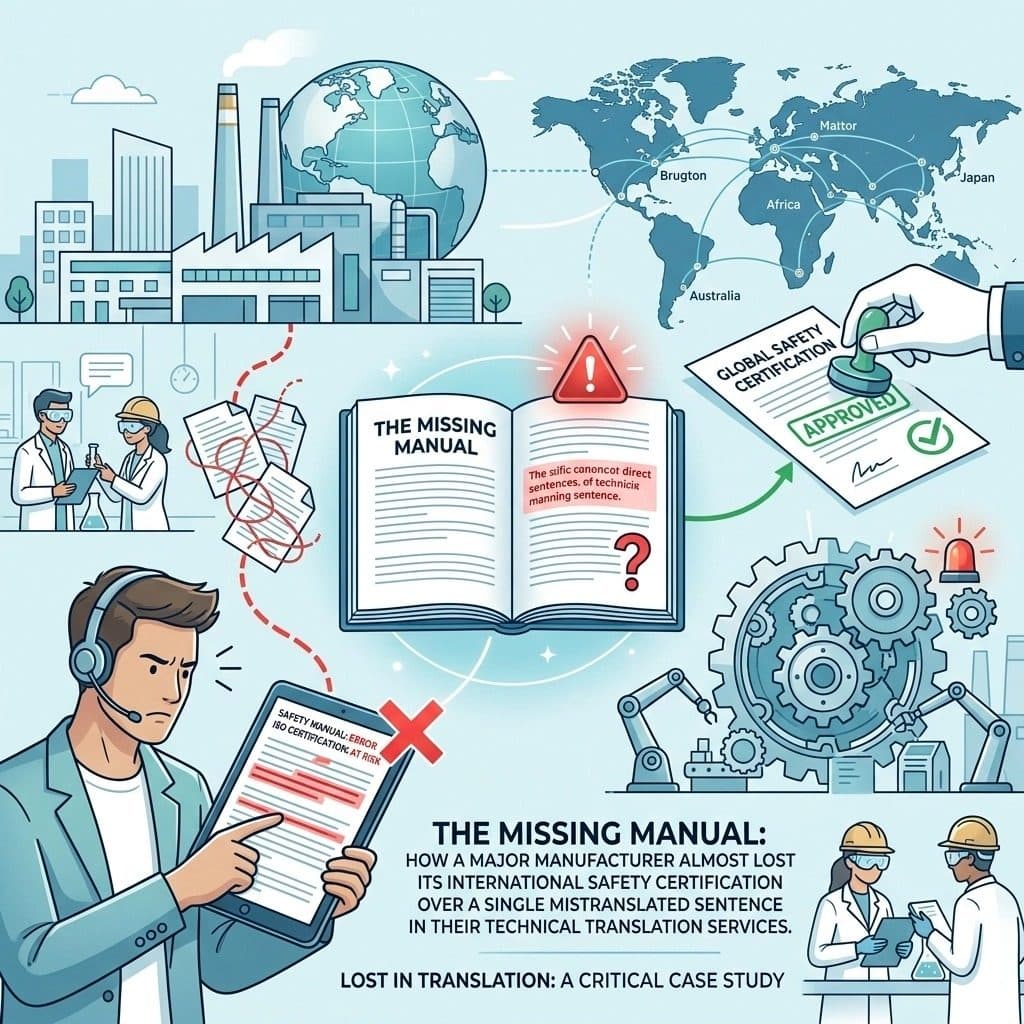 The Missing Manual: How a major manufacturer almost lost its international safety certification over a single mistranslated sentence in their technical translation services.