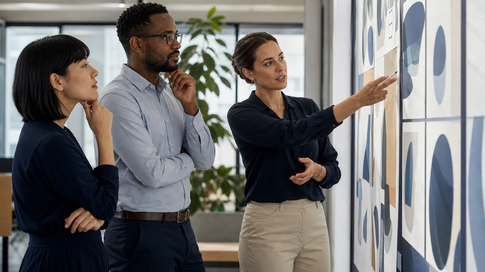 Language specialists reviewing culturally adapted global campaign concepts