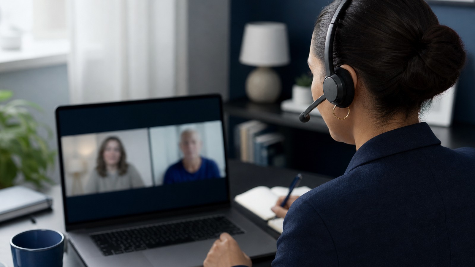 Remote interpreter joining a mental health appointment by video for a behavioral health visit
